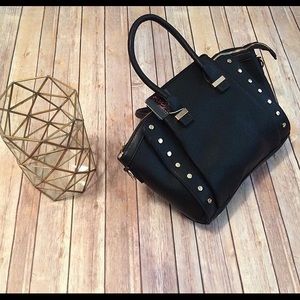 LAST ONE Black studded tote cross body bag NWT